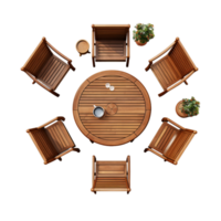 Scene creator top view table and chairs Ai Generative png