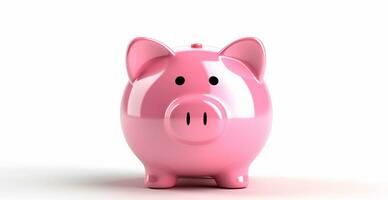 Pink piggy bank, saving money - AI generated image photo