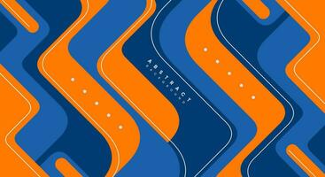 Abstract flat blue and orange background vector