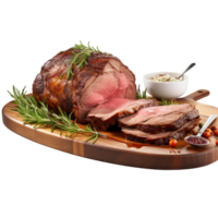 chaud Viande sur en bois assiettes ai génératif png