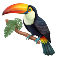 A colorful toucan with a colorful beak Ai Generative png