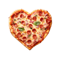 pizza dentro coração forma ai generativo png