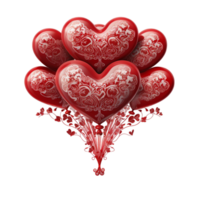 Red Stereoscopic Heart Love Ai Generative png