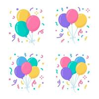 Party balloons. colorful balloons For decorating birthday parties vector