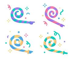 Party blower. with exploding confetti For birthday parties and festivals vector