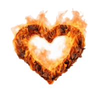 Heart Fire Flame Ai Generative png