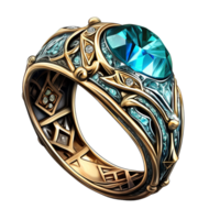 magnifique ancien d'or bague ai génératif png