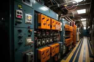 electrical panel room professional advertising photography AI Generated photo