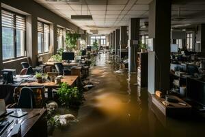 situation flooding in office Starting Scenarios professional advertising photography AI Generated photo