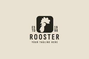 vintage style rooster logo vector icon illustration