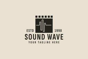 vintage style sound wave logo vector icon illustration