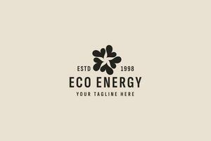 Clásico estilo eco simpático energía logo vector icono ilustración