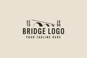 vintage style bridge logo vector icon illustration