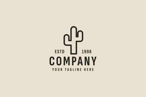 vintage style cactus logo vector icon illustration