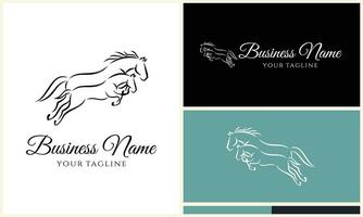 horse and foal logo template vector