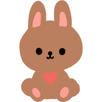 illustratie met een schattig konijn png