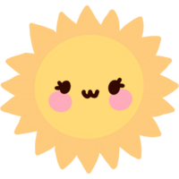 mignonne Soleil mignonne souriant visages. png