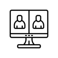 online interview line icon. vector icon for your website, mobile, presentation, and logo design.
