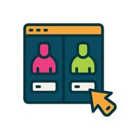 employee selection fille color icon. vector icon for your website, mobile, presentation, and logo design.