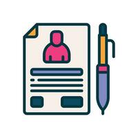 contract fille color icon. vector icon for your website, mobile, presentation, and logo design.