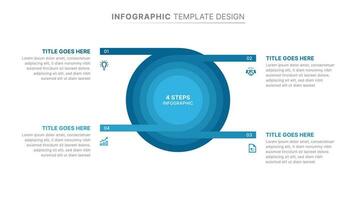 Circle Infographic Design Template with 4 Options vector