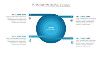 circulo infografía diseño modelo con 4 4 opciones vector