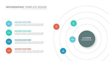 Circular Layout Round Infographic Design Template with 4 Options vector