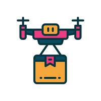 drone delivery filled color icon. vector icon for your website, mobile, presentation, and logo design.