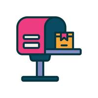 postbox filled color icon. vector icon for your website, mobile, presentation, and logo design.