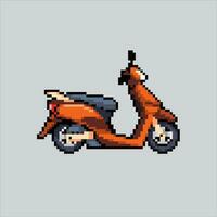 Pixel art illustration Motorcycle. Pixelated Motorcycle. Motorcycle Vehicle pixelated for the pixel art game and icon for website and video game. old school retro. vector