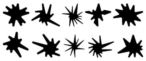 set of splash blots with rounded corners vector