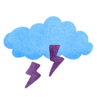 un azul nube con un púrpura relámpago tornillo en eso relámpago dibujo png