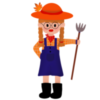 clipart Women Farmer Gardener Autumn png