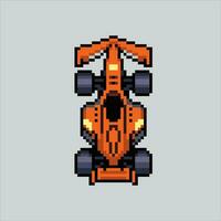 Pixel art illustration F1 Car. Pixelated Race F1 car. F1 Car Race Vehicle pixelated for the pixel art game and icon for website and video game. old school retro. vector