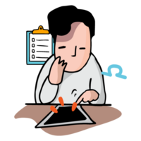 man working development operation with computer smart phone and pad png