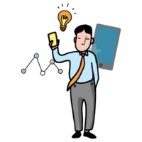 man working development operation with computer smart phone and pad png