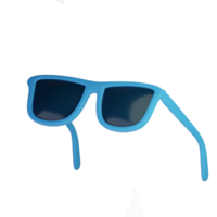 Blue sunglasses and black lens optic, summer object. 3D rendering. png