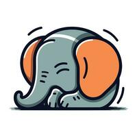 Elephant icon. Vector illustration isolated on white background. Flat style.