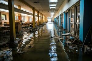 situation flooding in school Starting Scenarios professional advertising photography AI Generated photo