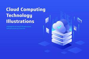 Cloud Computing Technology Illustrations vector