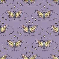 Mystic hawk moth death head butterfly seamless pattern. Perfect print for tee, paper, textile and fabric. vector