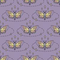 Mystic hawk moth death head butterfly seamless pattern. Perfect print for tee, paper, textile and fabric. vector