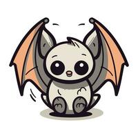 Cute cartoon bat. Vector illustration of a cute little bat.