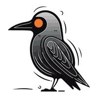 Crow. Vector illustration. Isolated on a white background.