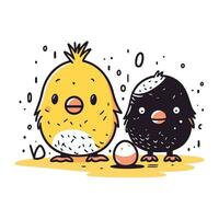 Cute chick and chick vector illustration. Cute chick and chick vector illustration. Cute chick and chick vector illustration.