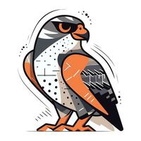 Peregrine falcon. Vector illustration in cartoon style.