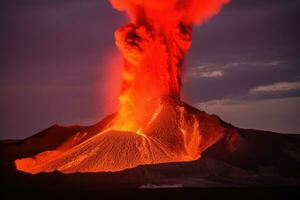 nature disaster volcanic eruption AI Generated photo