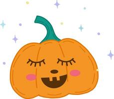 Funny pumpkin for Halloween. Vector illustration of a pumpkin with stars highlighted on a white background. An invitation to a Halloween party.Magic collection, symbol, talisman.