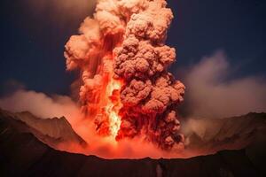 nature disaster volcanic eruption AI Generated photo