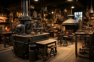 blacksmith tools and equipment professional photography AI Generated photo